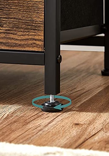 SONGMICS stoffkommode, soveromsoppbevaringsenhet, 7-skuffers kommode, med metallramme og hndtak, industriell, rustikk brun og svart LTS137B01