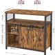 VASAGLE Sideboard, mit 2 Schiebetüren, verstellbarem Regal – rustikale braune Spanplatte und schwarzer Stahl