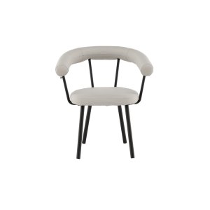 VIND COLLECTION Västers x Josefin Lustig spisebordsstol, m. armln - beige PU og sort stl