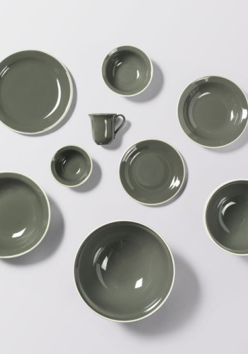 BROSTE COPENHAGEN Taverna Schale, rund – grünes Steingut