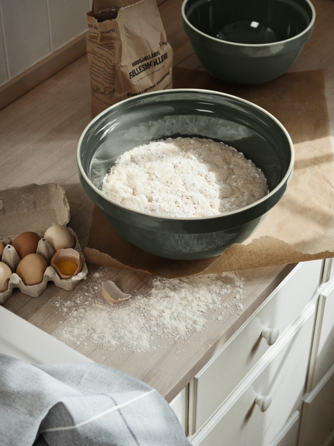 BROSTE COPENHAGEN Taverna Schale, rund – grünes Steingut