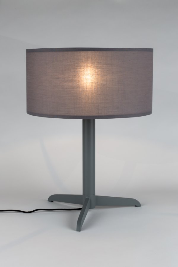 ZUIVER Shelby bordlampe - gr bomull/lin og jern