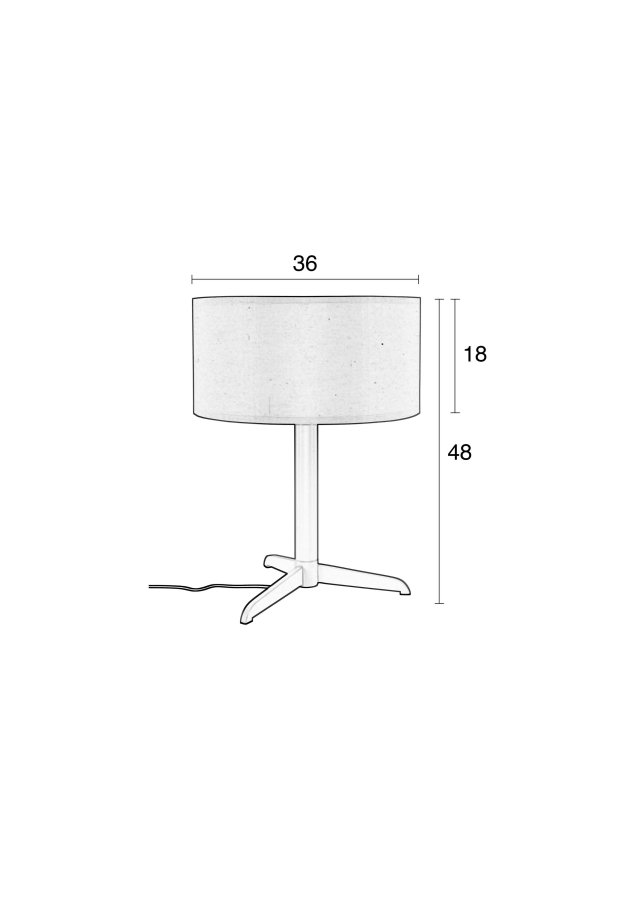ZUIVER Shelby bordlampe - gr bomull/lin og jern