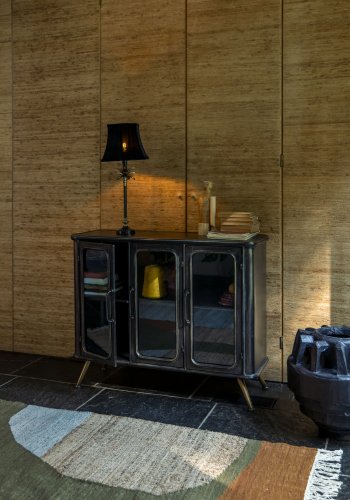 DUTCHBONE Cresta Tischlampe - schwarzes Polyester und Aluminium