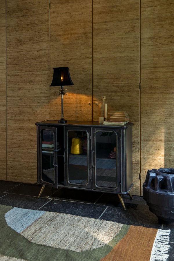 DUTCHBONE Cresta Tischlampe - schwarzes Polyester und Aluminium