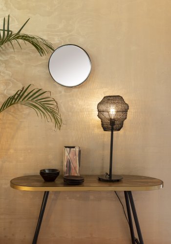 WHITE LABEL LIVING Lena bordlampe - svart metall