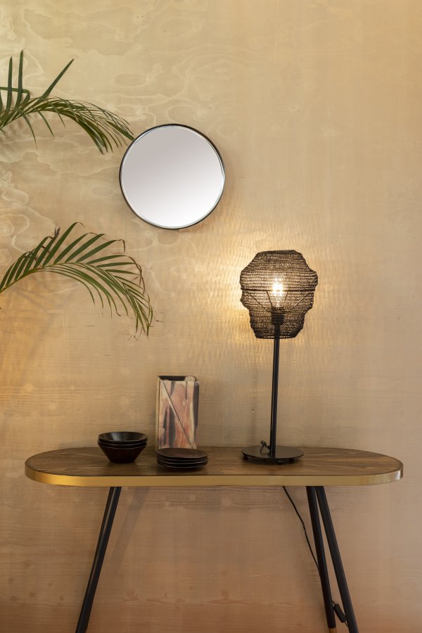 WHITE LABEL LIVING Lena bordlampe - svart metall