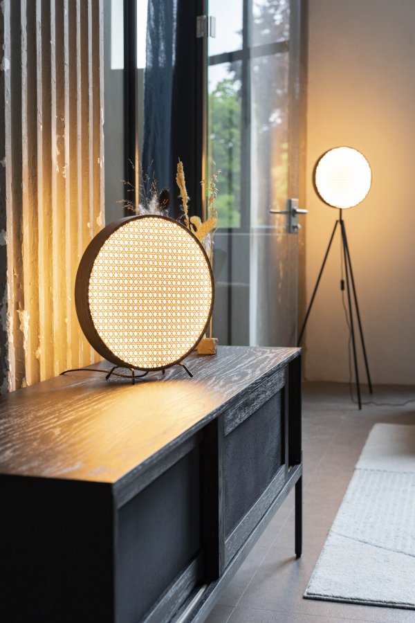 ZUIVER Sien bordlampe - naturlig rotting og brun valntt finish