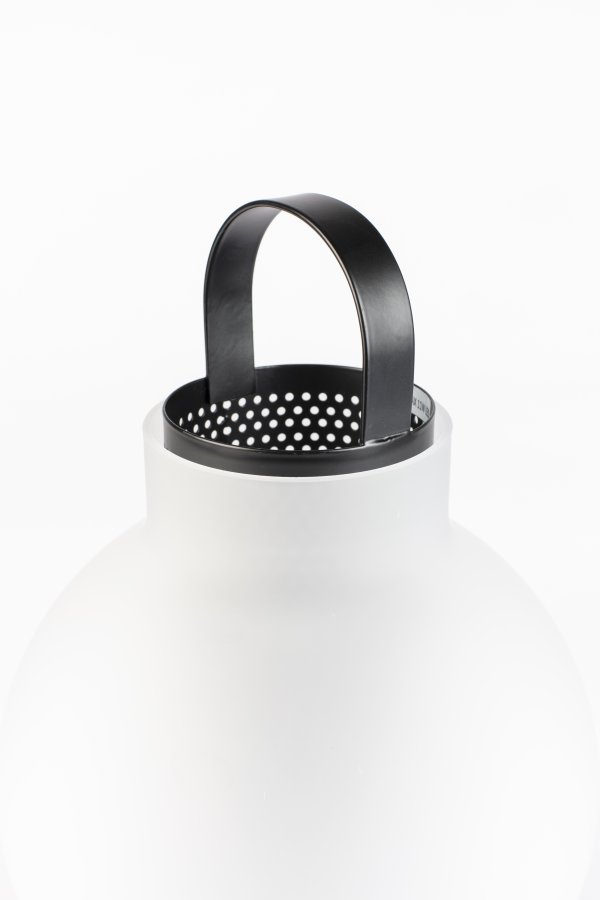 ZUIVER Nomad bordlampe - hvitt glass og jern