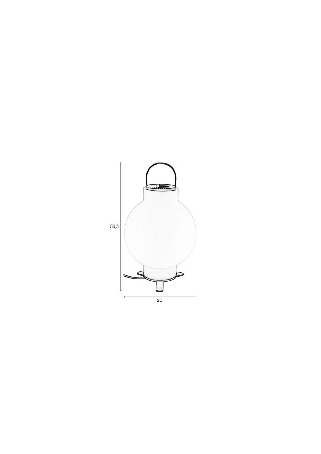 ZUIVER Nomad bordlampe - hvitt glass og jern