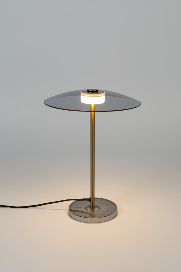 ZUIVER Float bordlampe - glass og gulljern