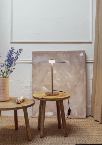 ZUIVER Float bordlampe - glass og gulljern