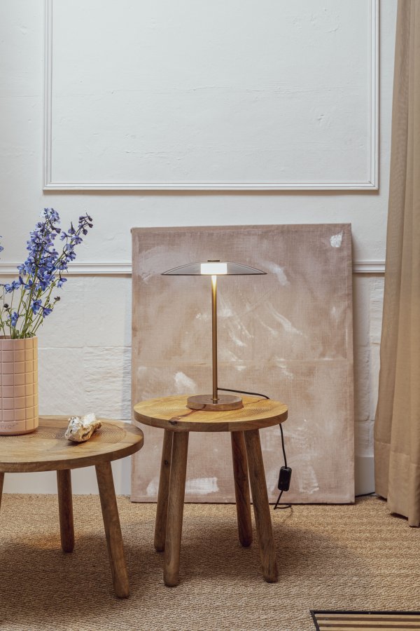 ZUIVER Float bordlampe - glass og gulljern