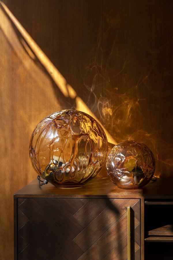 DUTCHBONE Lune bordlampe S - gull glass og jern