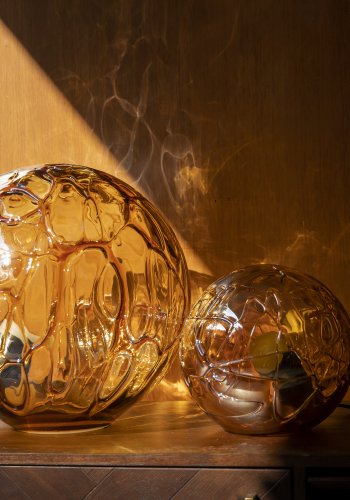 DUTCHBONE Lune bordlampe S - gull glass og jern