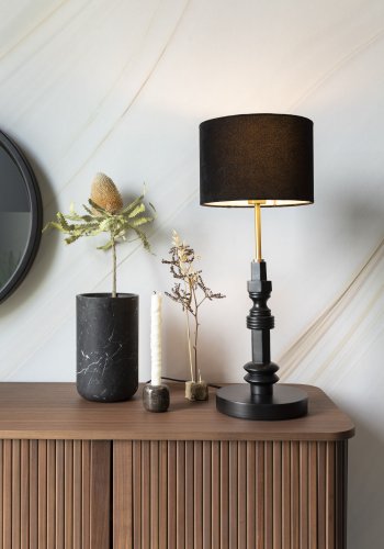 ZUIVER Totem bordlampe - sort aluminium