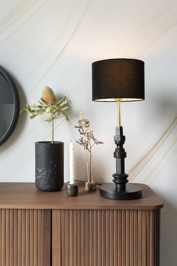 ZUIVER Totem bordlampe - sort aluminium