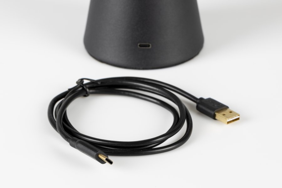 ZUIVER Stellar bordlampe, oppladbar - glass og sort