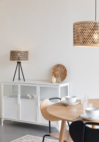 WHITE LABEL LIVING Isla Bamboo bordlampe - beige bambus