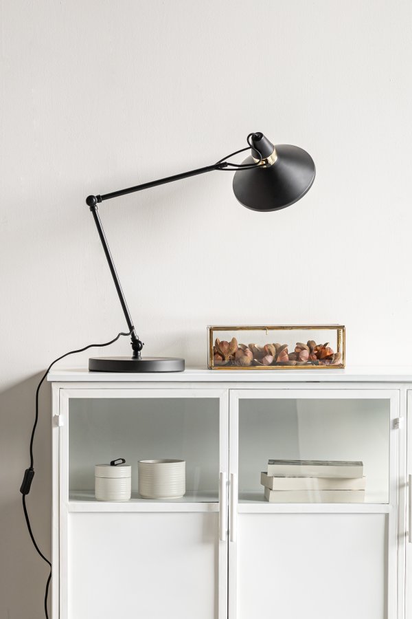 WHITE LABEL LIVING Jona bordlampe - sort stl