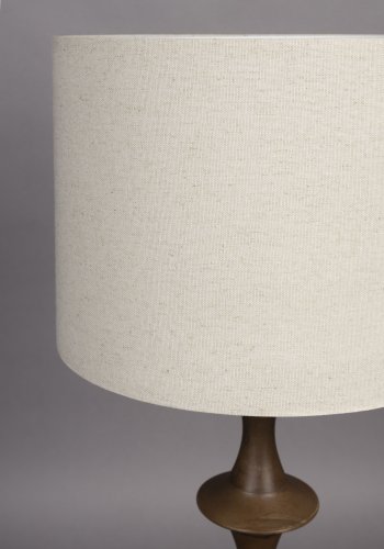 DUTCHBONE Cath Tischlampe - Leinen und walnussfarbenes Mangoholz