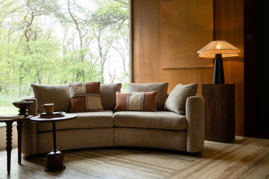 DUTCHBONE Elon Tischlampe - beiges Seil und schwarzes Metall