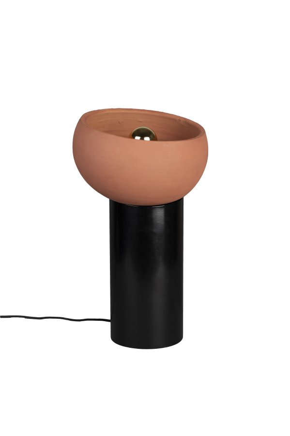 DUTCHBONE Zahra bordlampe M - terra terracotta og sort metall