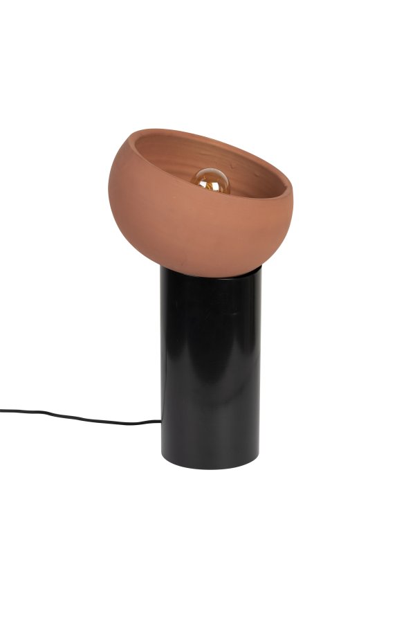 DUTCHBONE Zahra bordlampe M - terra terracotta og sort metall