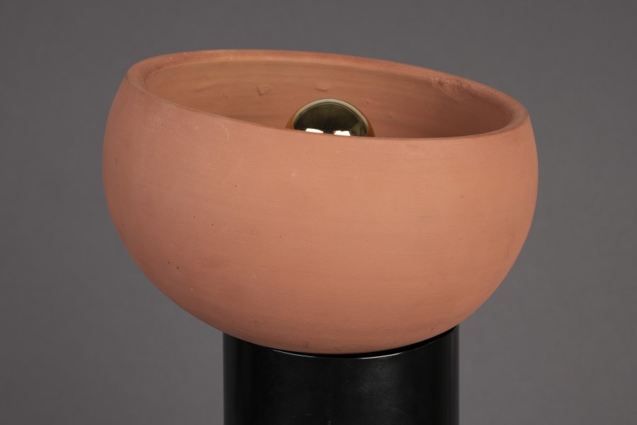 DUTCHBONE Zahra bordlampe M - terra terracotta og sort metall