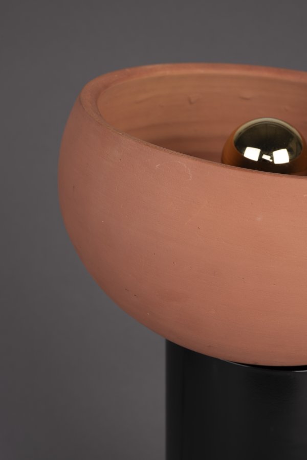 DUTCHBONE Zahra bordlampe M - terra terracotta og sort metall