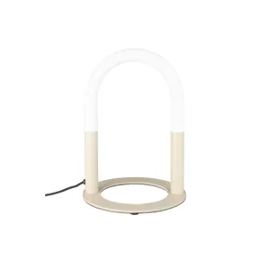 ZUIVER Arch bordslampa - vit akryl och beige metall