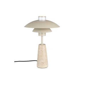 ZUIVER Cole bordslampa - beige metall och beige travertin