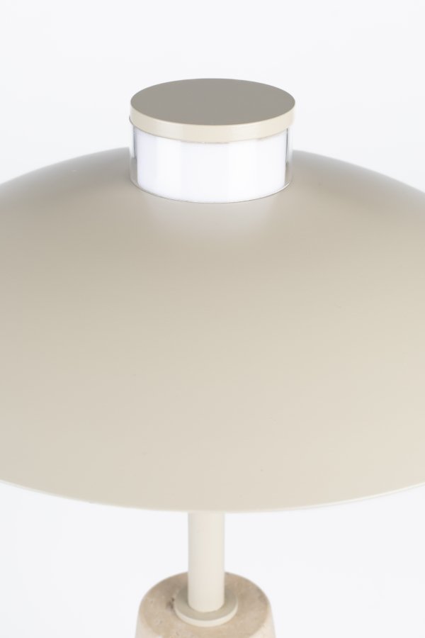 ZUIVER Cole bordlampe - beige metall og beige travertin