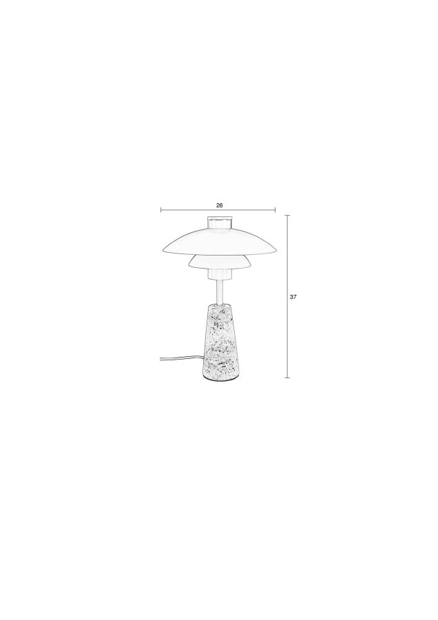 ZUIVER Cole bordlampe - beige metall og beige travertin