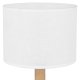  TK Deva bordlampe - hvitt stoff/furu og hvitt stl