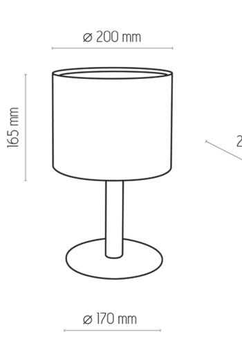  TK Deva bordlampe - hvitt stoff/furu og hvitt stl