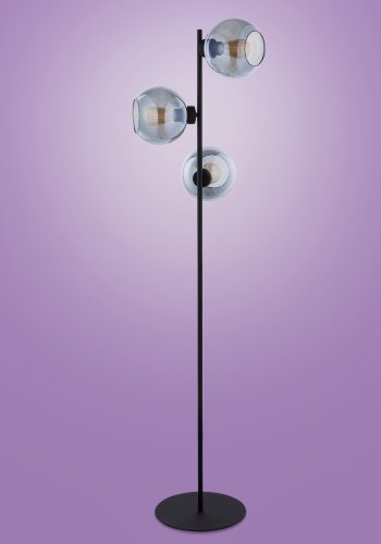 TK Cubus gulvlampe, m. 3 skrme - grafit glas og sort metal