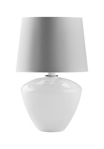 TK Fiord bordlampe - hvid stof, glas og metal