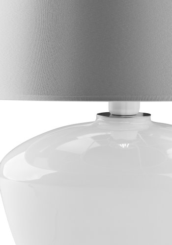 TK Fiord bordlampe - hvid stof, glas og metal