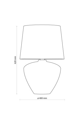 TK Fiord bordlampe - hvid stof, glas og metal