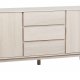 ROWICO Yumi Sideboard - weiß pigmentierte Eiche, 3 Schubladen, 2 Türen, 2 Einlegeböden 