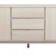 ROWICO Yumi Sideboard - weiß pigmentierte Eiche, 3 Schubladen, 2 Türen, 2 Einlegeböden 