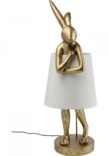 KARE DESIGN Animal Rabbit Gold bordlampe - bomuld og guld polyresin (H:88cm)