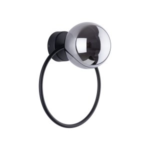 TK Anabelle vägglampa - grafitglas och svart metall