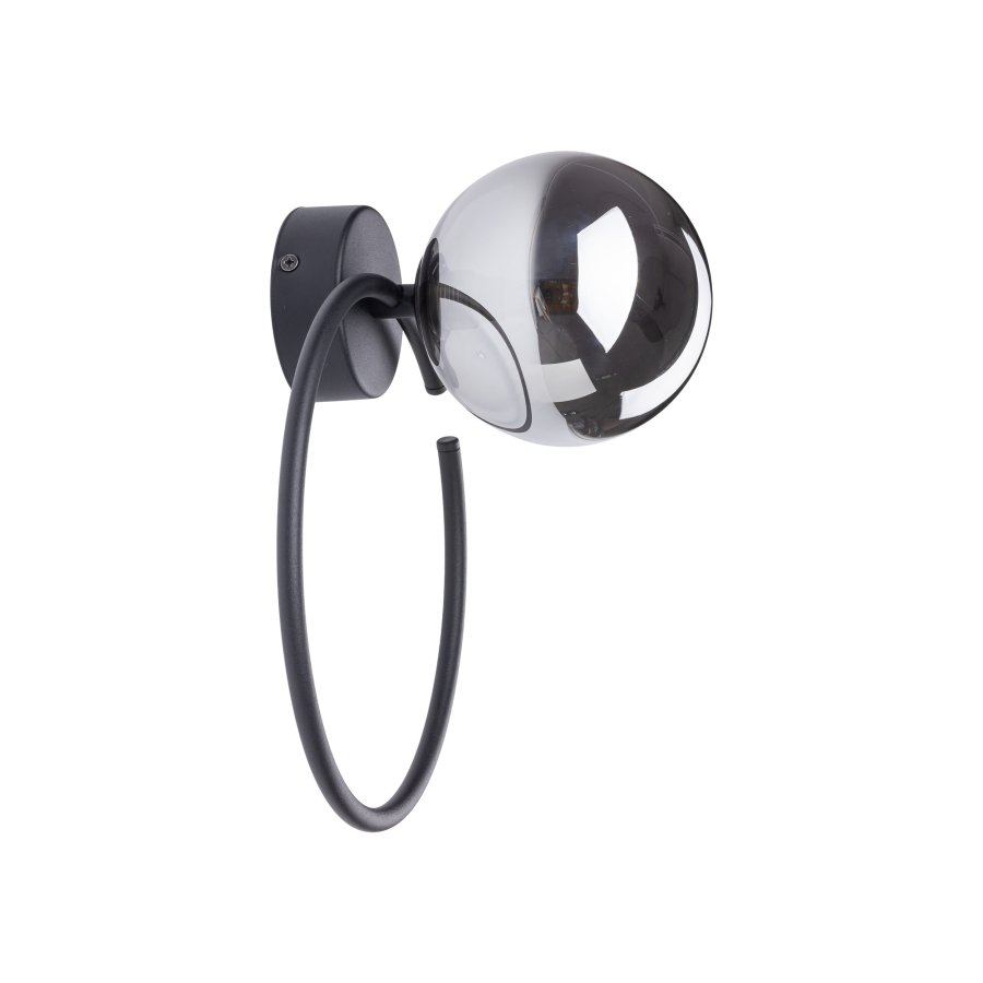 TK Anabelle vegglampe - grafittglass og sort metall