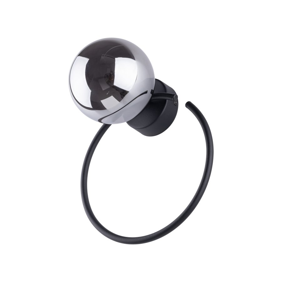 TK Anabelle vegglampe - grafittglass og sort metall