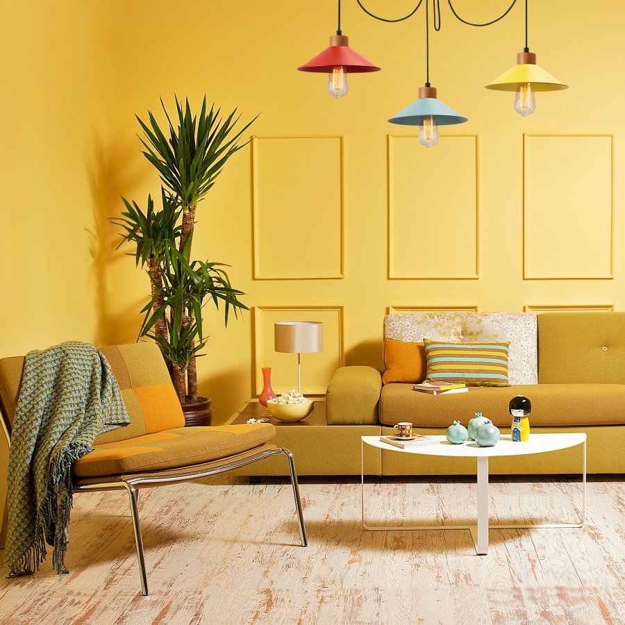 LUMI Manavgat taklampe, justerbar hyde - flerfarget metall og tre