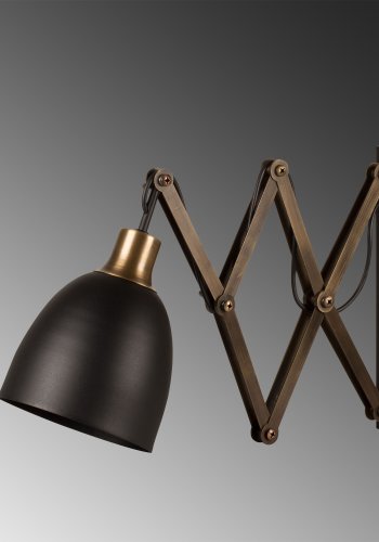 
LUMI vegglampe - gull og svart metall, justerbar dybde
