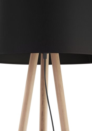 TK Tokyo gulvlampe - svart stoff og antikk furu