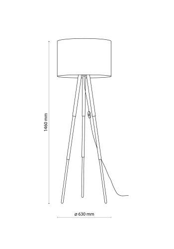 TK Tokyo gulvlampe - svart stoff og antikk furu